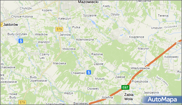 mapa Radonie, Radonie na mapie Targeo