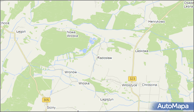 mapa Radosław gmina Góra, Radosław gmina Góra na mapie Targeo