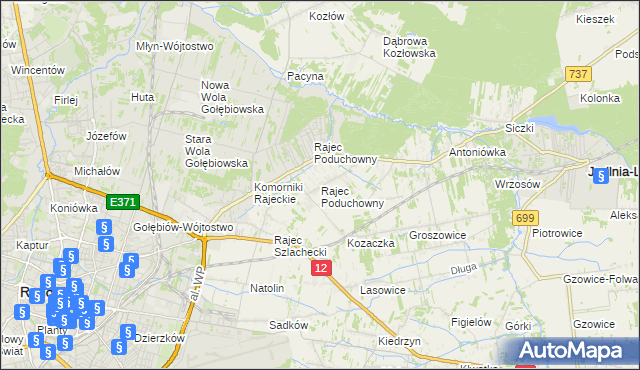 mapa Rajec Poduchowny, Rajec Poduchowny na mapie Targeo