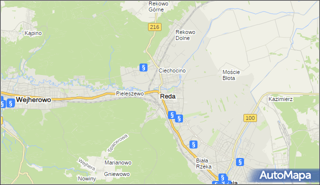 mapa Reda, Reda na mapie Targeo