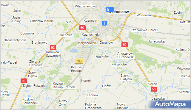 mapa Rokotów, Rokotów na mapie Targeo