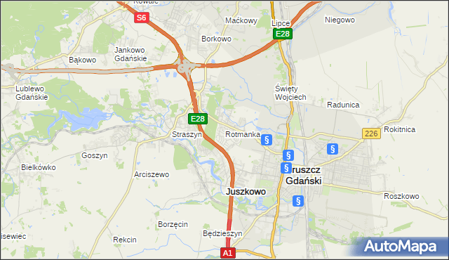 mapa Rotmanka, Rotmanka na mapie Targeo