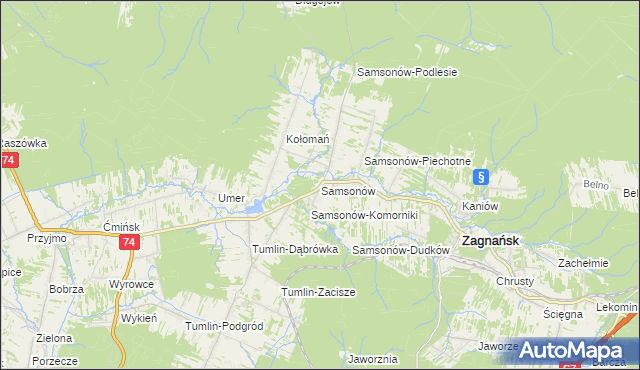 mapa Samsonów, Samsonów na mapie Targeo
