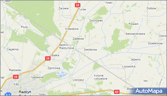 mapa Siedlanów, Siedlanów na mapie Targeo