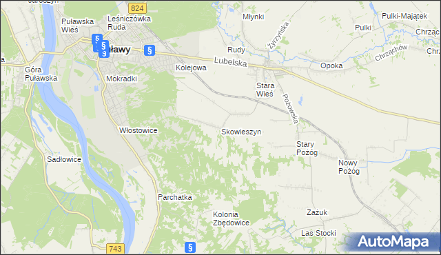 mapa Skowieszyn, Skowieszyn na mapie Targeo