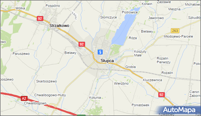 mapa Słupca, Słupca na mapie Targeo