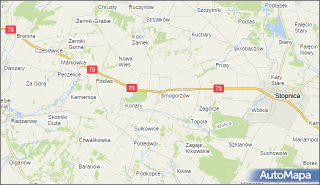 mapa Smogorzów gmina Stopnica, Smogorzów gmina Stopnica na mapie Targeo