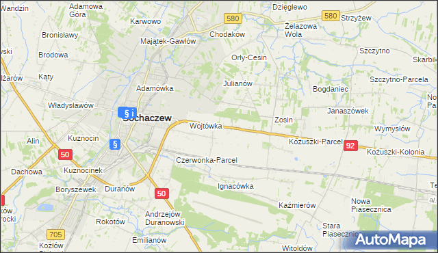 mapa Sochaczew-Wieś, Sochaczew-Wieś na mapie Targeo