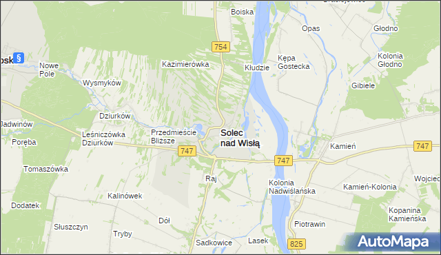 mapa Solec nad Wisłą, Solec nad Wisłą na mapie Targeo