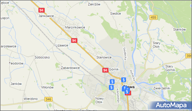 mapa Stanowice gmina Oława, Stanowice gmina Oława na mapie Targeo