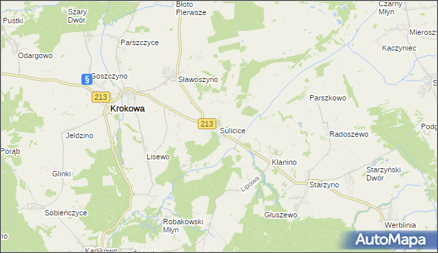 mapa Sulicice, Sulicice na mapie Targeo