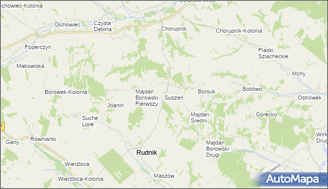 mapa Suszeń, Suszeń na mapie Targeo