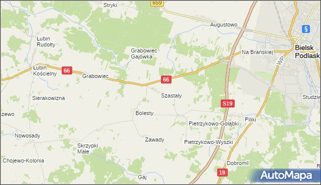 mapa Szastały, Szastały na mapie Targeo