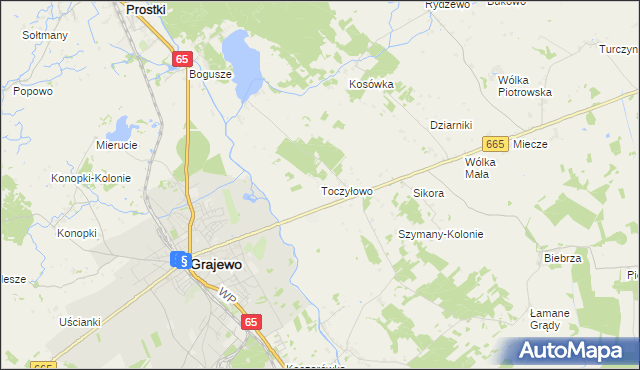 mapa Toczyłowo, Toczyłowo na mapie Targeo