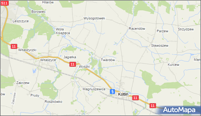 mapa Twardów, Twardów na mapie Targeo