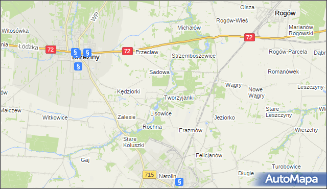 mapa Tworzyjanki, Tworzyjanki na mapie Targeo