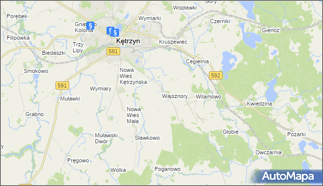 mapa Wajsznory, Wajsznory na mapie Targeo