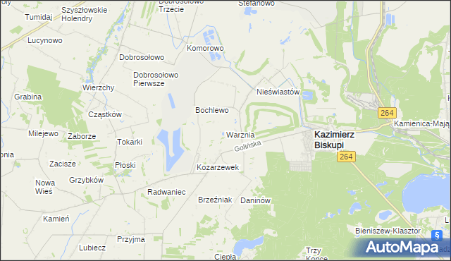 mapa Warznia, Warznia na mapie Targeo