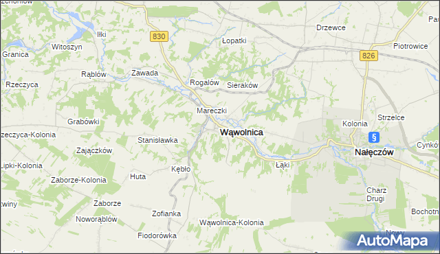 mapa Wąwolnica powiat puławski, Wąwolnica powiat puławski na mapie Targeo