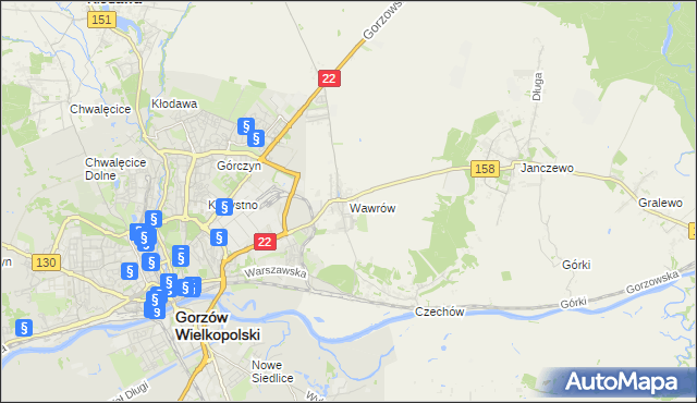 mapa Wawrów, Wawrów na mapie Targeo