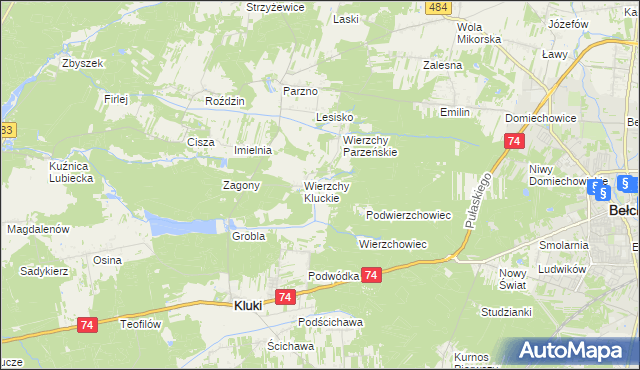 mapa Wierzchy Strzyżewskie, Wierzchy Strzyżewskie na mapie Targeo