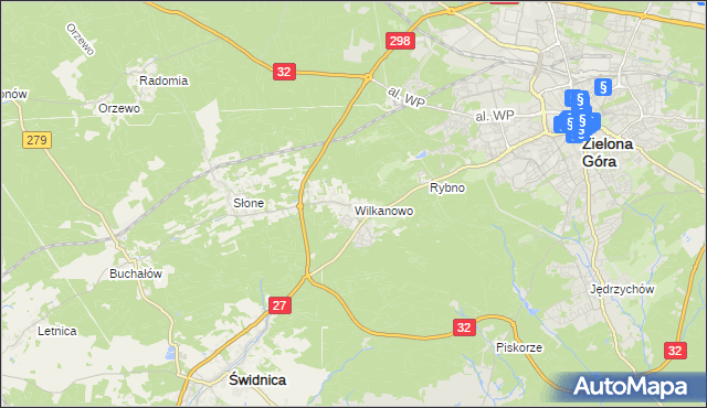 mapa Wilkanowo gmina Świdnica, Wilkanowo gmina Świdnica na mapie Targeo