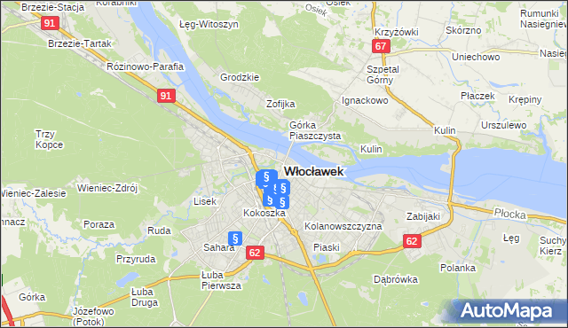 mapa Włocławka, Włocławek na mapie Targeo