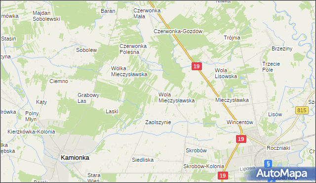 mapa Wola Mieczysławska, Wola Mieczysławska na mapie Targeo