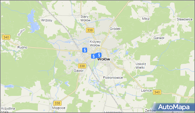 mapa Wołów, Wołów na mapie Targeo