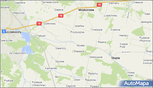 mapa Wywła, Wywła na mapie Targeo