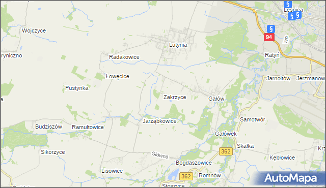 mapa Zakrzyce, Zakrzyce na mapie Targeo