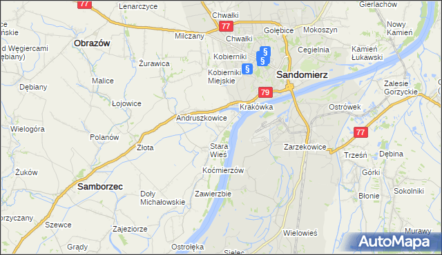 mapa Zawisełcze, Zawisełcze na mapie Targeo