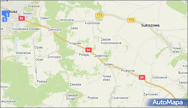 mapa Zederman, Zederman na mapie Targeo