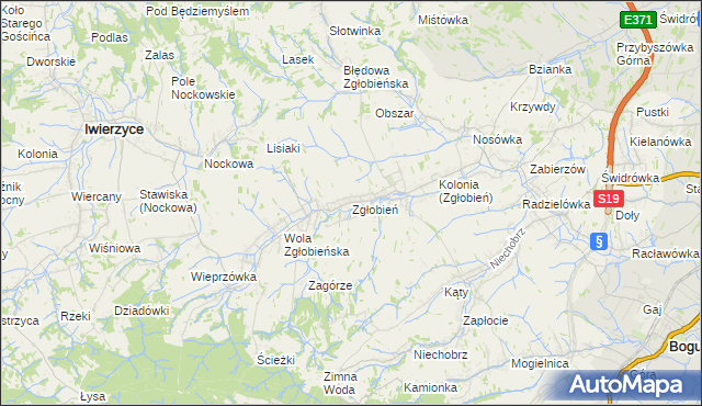 mapa Zgłobień, Zgłobień na mapie Targeo