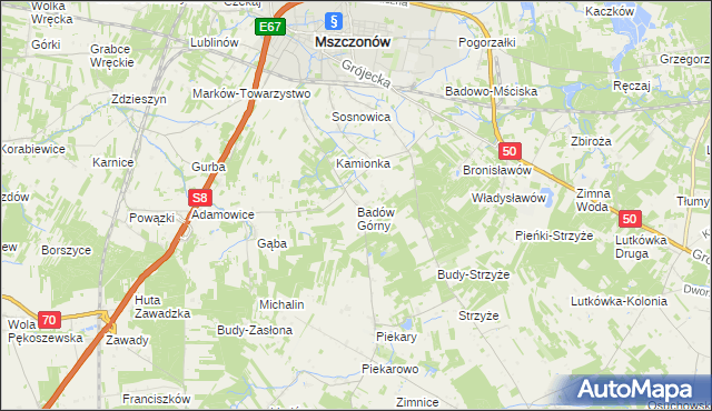 mapa Badów Górny, Badów Górny na mapie Targeo