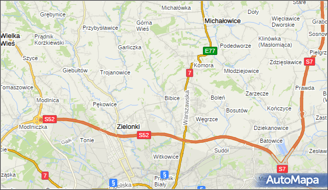 mapa Bibice, Bibice na mapie Targeo