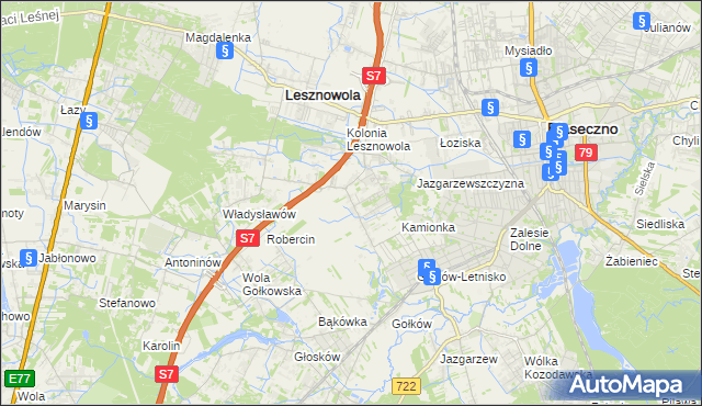 mapa Bobrowiec gmina Piaseczno, Bobrowiec gmina Piaseczno na mapie Targeo