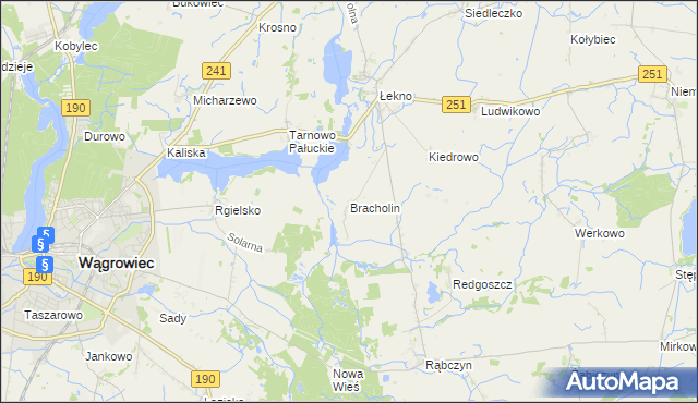 mapa Bracholin, Bracholin na mapie Targeo