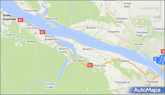 mapa Brwilno gmina Nowy Duninów, Brwilno gmina Nowy Duninów na mapie Targeo