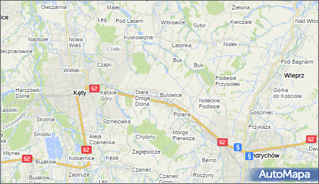 mapa Bulowice, Bulowice na mapie Targeo