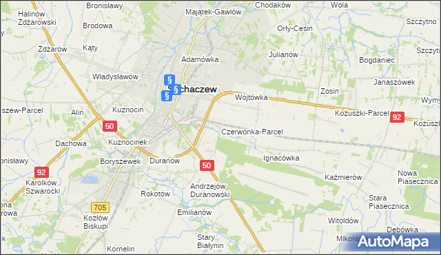 mapa Czerwonka-Parcel, Czerwonka-Parcel na mapie Targeo