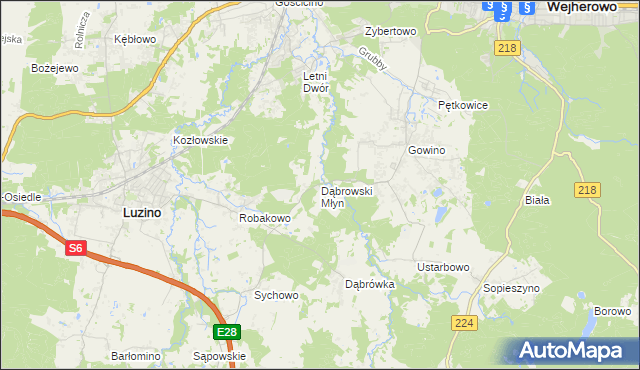 mapa Dąbrowski Młyn, Dąbrowski Młyn na mapie Targeo