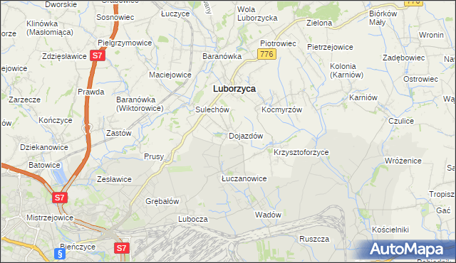 mapa Dojazdów, Dojazdów na mapie Targeo