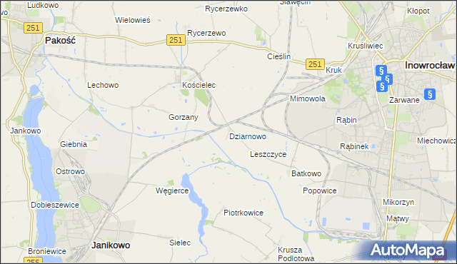 mapa Dziarnowo gmina Pakość, Dziarnowo gmina Pakość na mapie Targeo