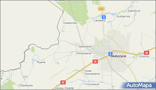 mapa Gadzowice, Gadzowice na mapie Targeo