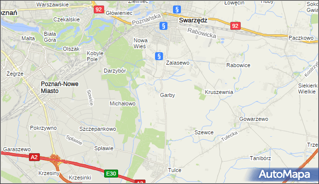 mapa Garby gmina Swarzędz, Garby gmina Swarzędz na mapie Targeo
