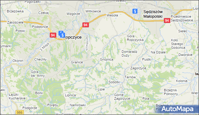 mapa Gnojnica, Gnojnica na mapie Targeo