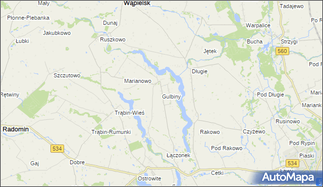 mapa Gulbiny, Gulbiny na mapie Targeo