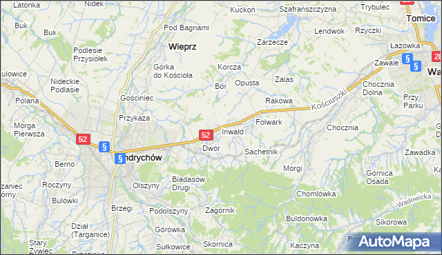 mapa Inwałd, Inwałd na mapie Targeo
