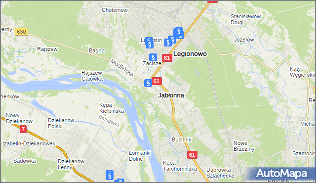 mapa Jabłonna powiat legionowski, Jabłonna powiat legionowski na mapie Targeo